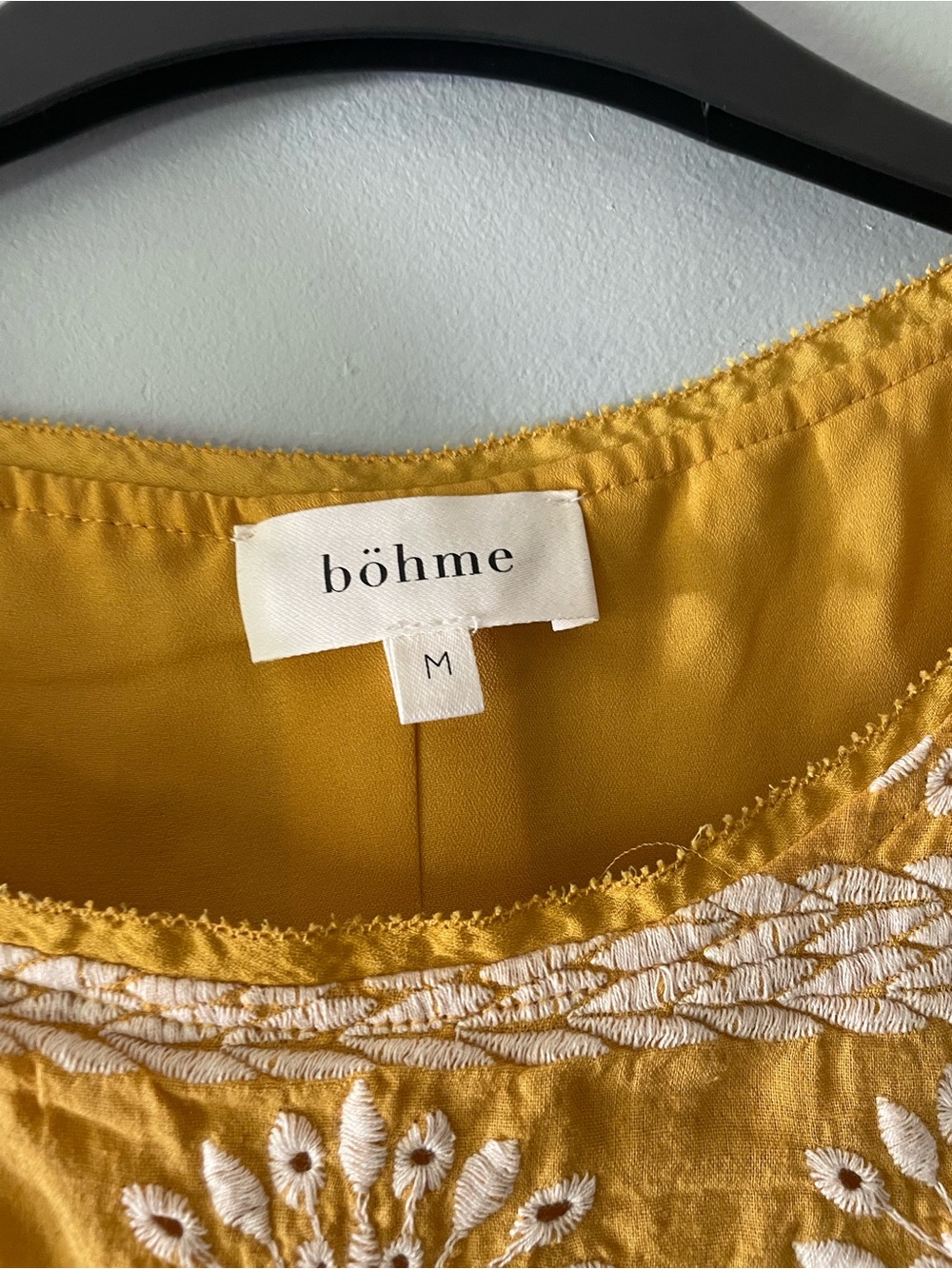 Bohme Women’s Yellow Eyelet Peplum Top - Picture 3 of 6